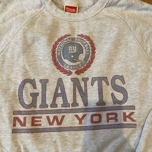 HOMAGE Heather Gray New York Giants Crest Crewneck Fleece Sweatshirt
